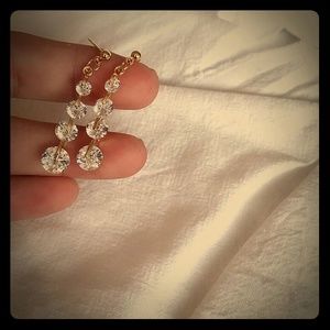 Long Zircon Tassel Earrings